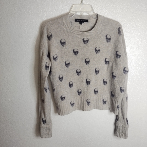 SKULL CASHMERE TALIAH PRINT SWEATER CREW NECK  Sweater Sz S - Picture 1 of 9